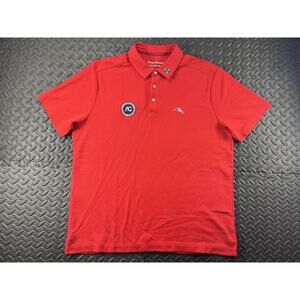 Tommy Bahama Polo Shirt Adult Large Red Short Sleeve Casual Preppy Men's